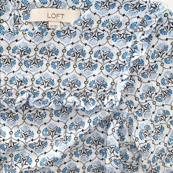 LOFT Long Sleeve Ruffle Blouse - Picture 2 of 3